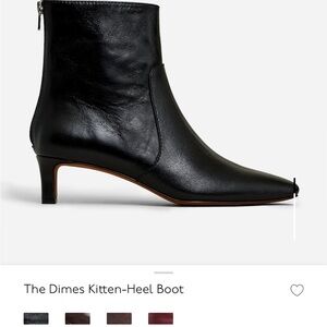 Madewell The Dimes Kitten- Heel Leather Boot